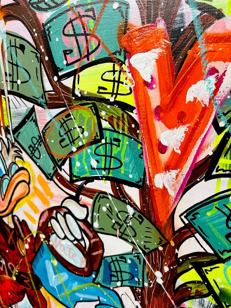 Original Street Art Cartoon Painting by Mercedes Lagunas