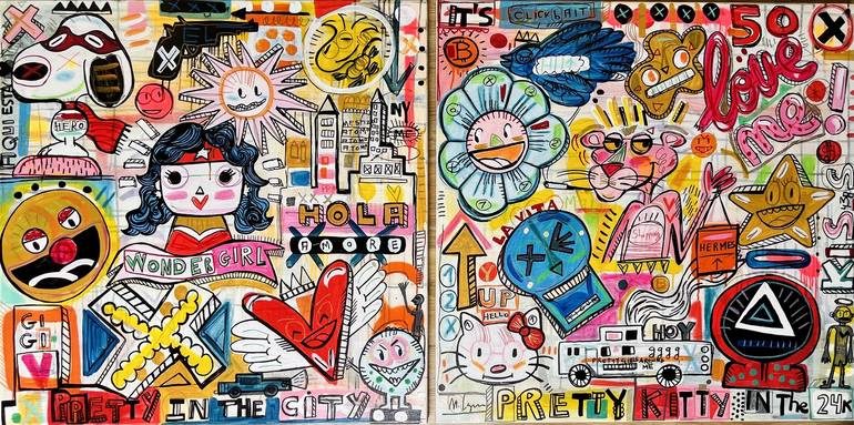 Original Street Art Pop Culture/Celebrity Paintings by Mercedes Lagunas