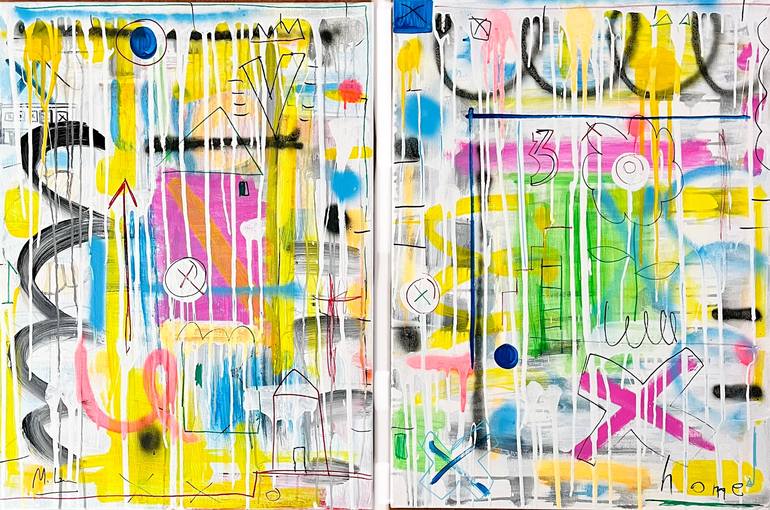 Original Abstract Expressionism Abstract Painting by Mercedes Lagunas