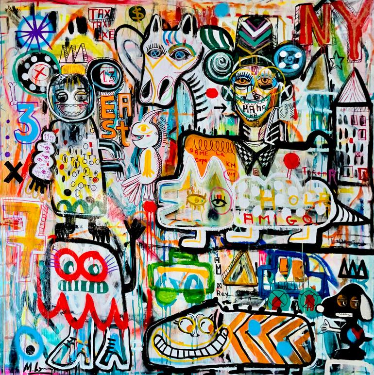 Original Street Art Pop Culture/Celebrity Painting by Mercedes Lagunas