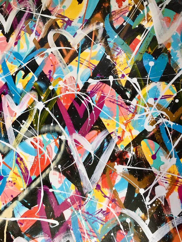 Original Abstract Graffiti Painting by Mercedes Lagunas