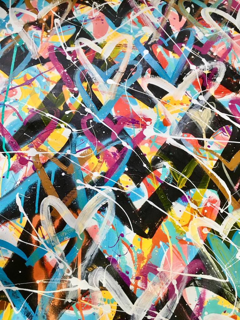 Original Abstract Graffiti Painting by Mercedes Lagunas