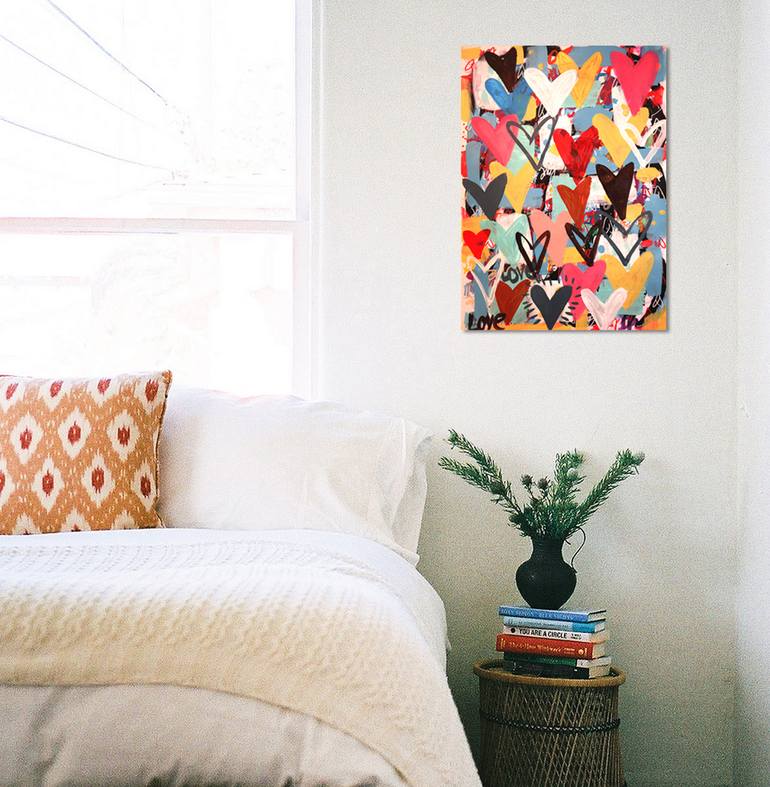 Original Abstract Expressionism Love Painting by Mercedes Lagunas