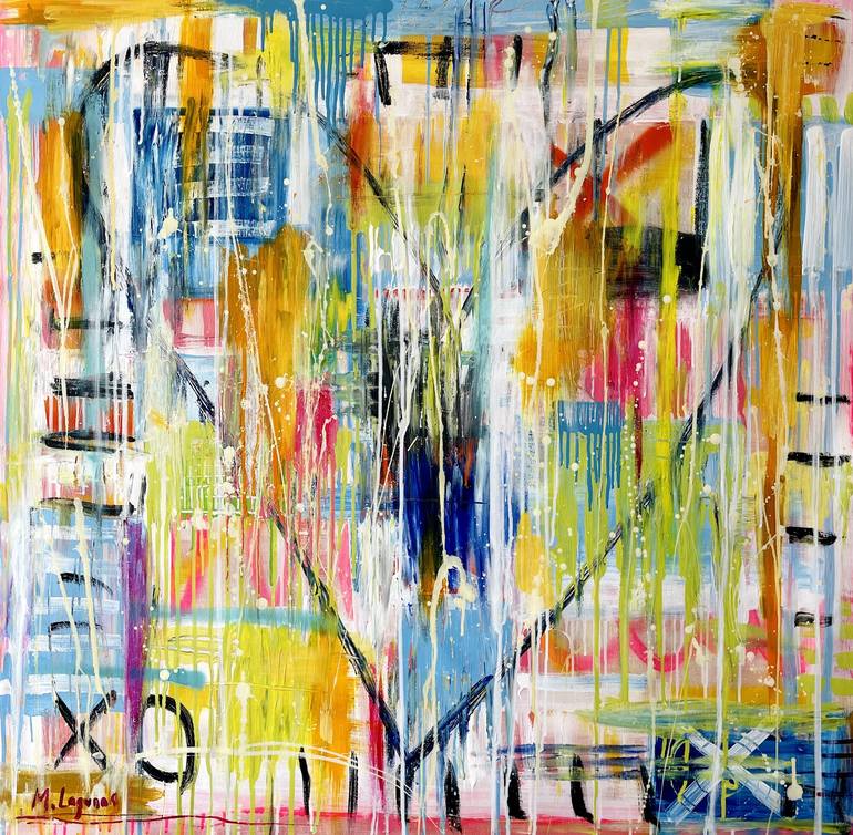 Original Abstract Expressionism Abstract Painting by Mercedes Lagunas