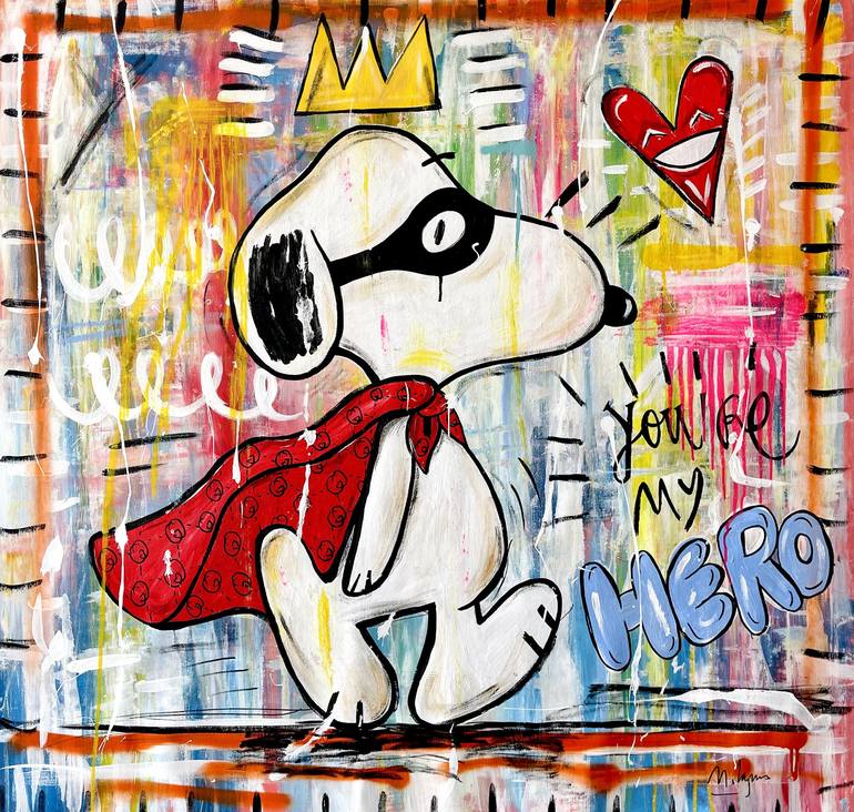 Original Street Art Cartoon Painting by Mercedes Lagunas