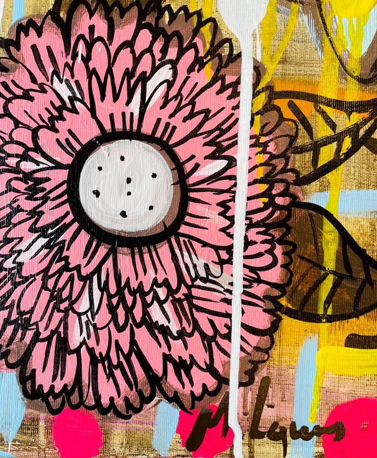 Original Folk Love Painting by Mercedes Lagunas