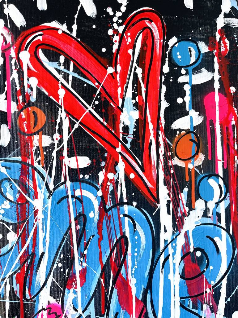 Original Abstract Expressionism Graffiti Painting by Mercedes Lagunas