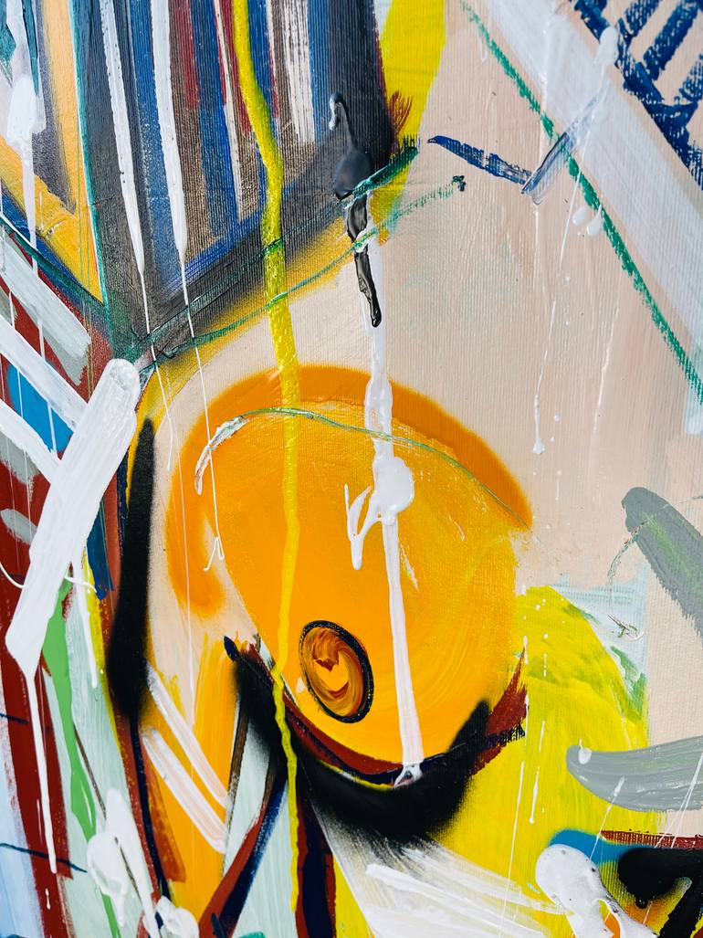 Original Expressionism People Painting by Mercedes Lagunas