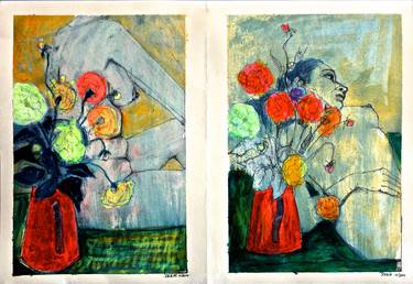 Print of Figurative Floral Mixed Media by Rob Zeer