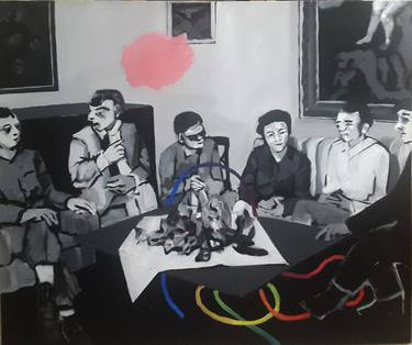 Original Dada People Paintings by Vanja Subotić