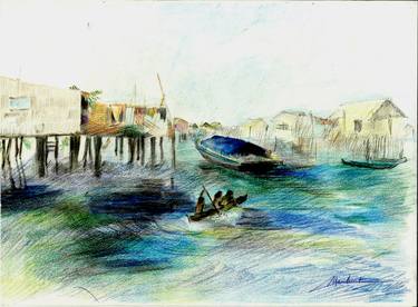 Original Boat Drawings by Kathleen Maenhout