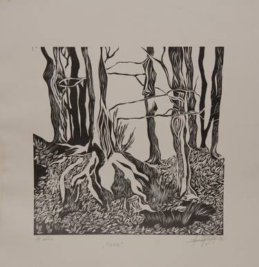 Print of Abstract Expressionism Tree Printmaking by Kathleen Maenhout