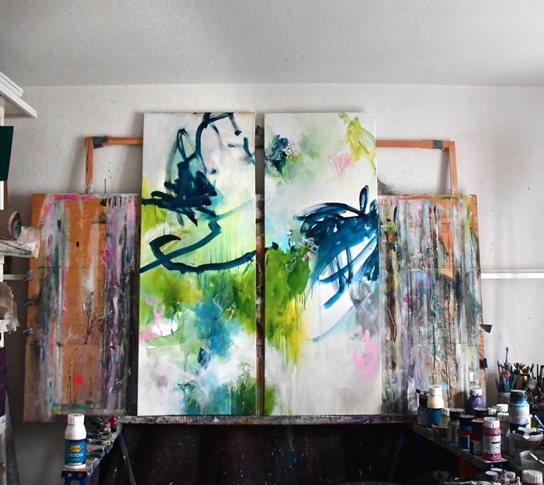 Original Abstract Expressionism Abstract Painting by Kirsten Handelmann