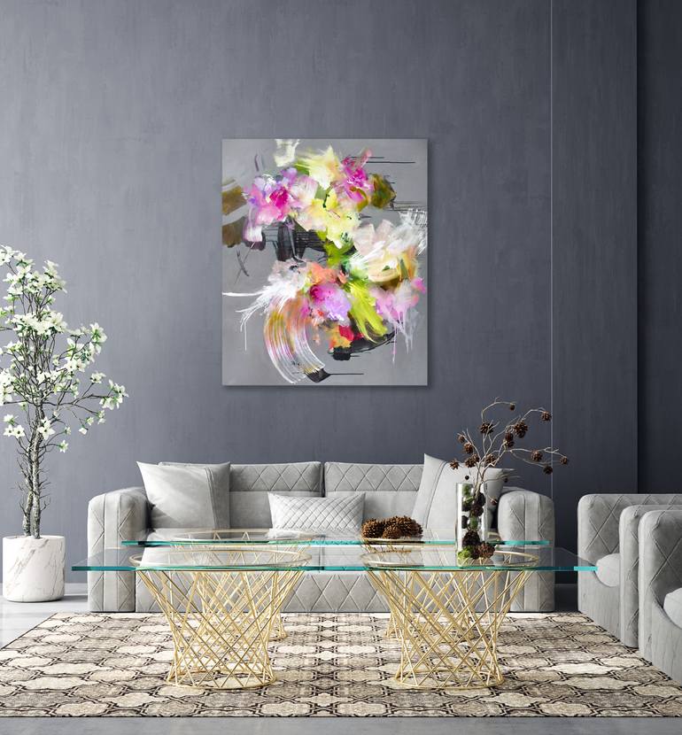 Original Abstract Botanic Painting by Kirsten Handelmann