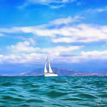 Print of Sailboat Paintings by Mohamed Fawaz