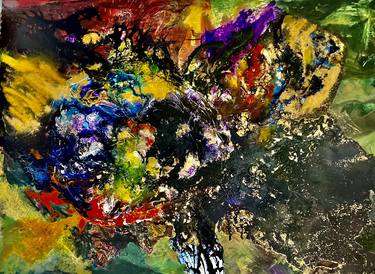 Original Abstract Mixed Media by MarianneB van der Haar