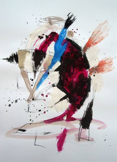 Original Abstract Expressionism Abstract Drawings by Pal Csaba