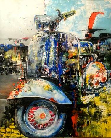 Print of Expressionism Motorcycle Paintings by Aphrodite Kyriazi