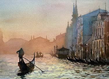 Original Impressionism Cities Painting by Andrii Roshkaniuk 