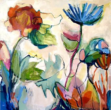 Original Abstract Floral Paintings by Magdalena Krzak