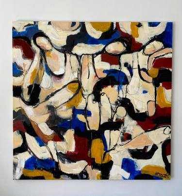 Original Cubism Abstract Painting by Magdalena Krzak