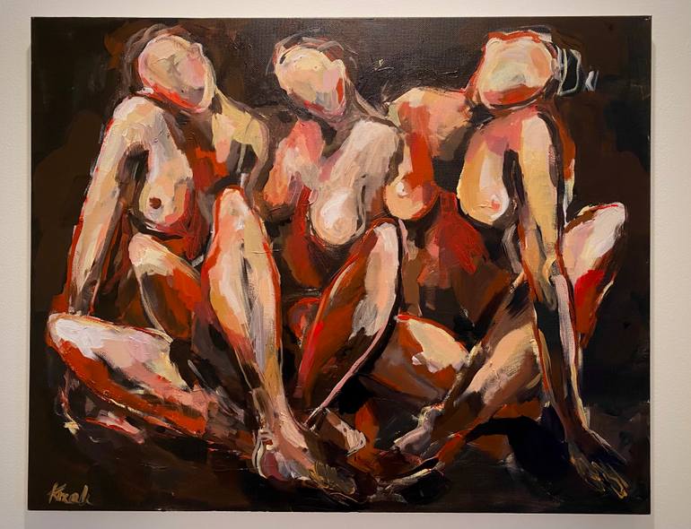 Original Abstract Women Painting by Magdalena Krzak