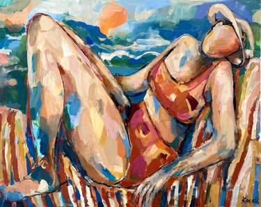 Original Abstract Women Painting by Magdalena Krzak
