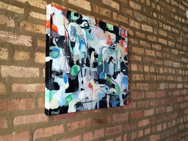 Original Abstract People Painting by Magdalena Krzak