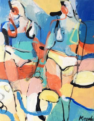 Print of Abstract Women Paintings by Magdalena Krzak