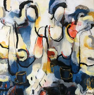 Print of Abstract People Paintings by Magdalena Krzak