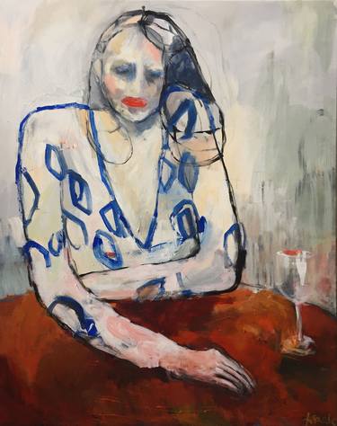 Print of Figurative Women Paintings by Magdalena Krzak