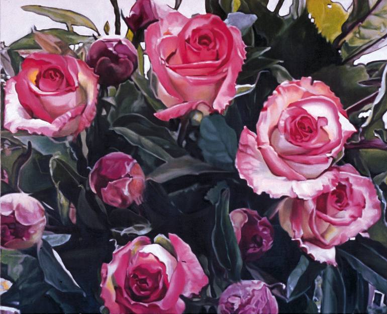 Pink roses Painting by Aleksandar Avramovic | Saatchi Art