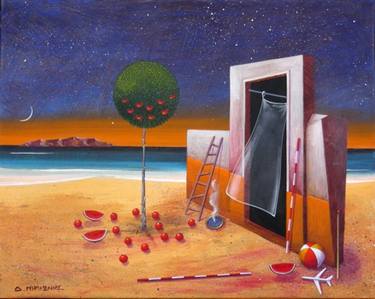 Original Beach Painting by Dimitris C Milionis