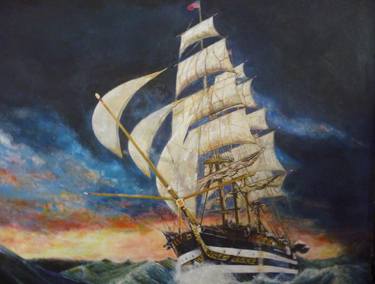 Print of Fine Art Ship Paintings by Robert Chesney