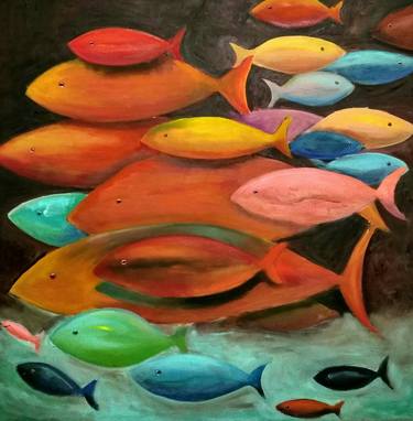 Print of Abstract Fish Paintings by Anastasia Salo