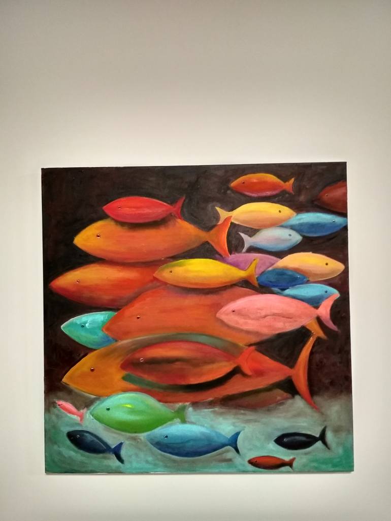 Original Abstract Fish Painting by Anastasia Salo