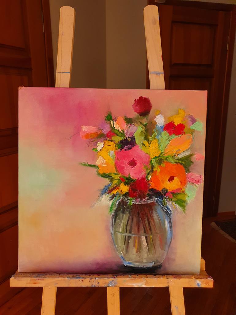 Original Abstract Expressionism Floral Painting by Anastasia Salo