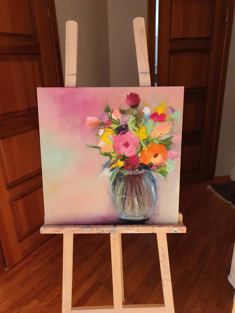 Original Abstract Expressionism Floral Painting by Anastasia Salo