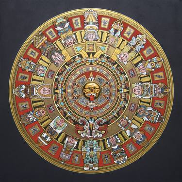 Aztec Sun Stone Mandala thumb