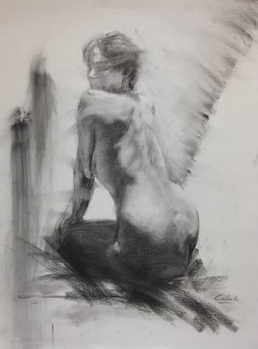 Original Figurative Nude Drawings by Calvin Lai