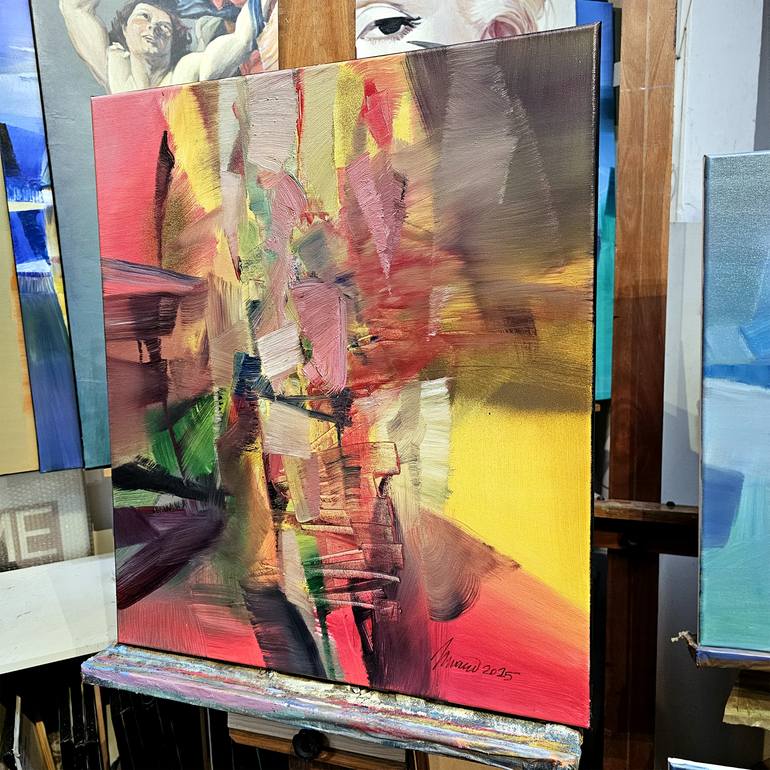 Original Abstract Expressionism Abstract Painting by Nikolai Taidakov