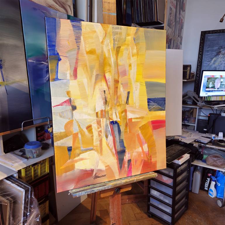 Original Abstract Expressionism Abstract Painting by Nikolai Taidakov