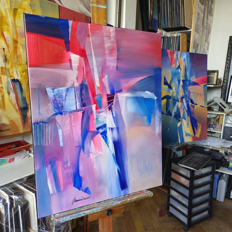 Original Abstract Expressionism Abstract Painting by Nikolai Taidakov