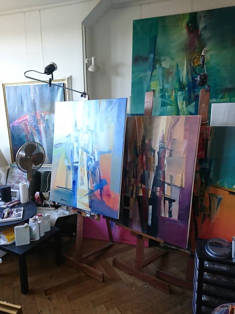 Original Abstract Expressionism Abstract Painting by Nikolai Taidakov