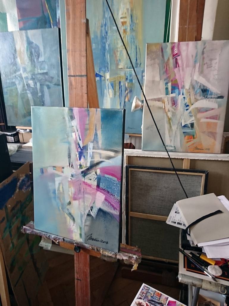 Original Abstract Expressionism Abstract Painting by Nikolai Taidakov