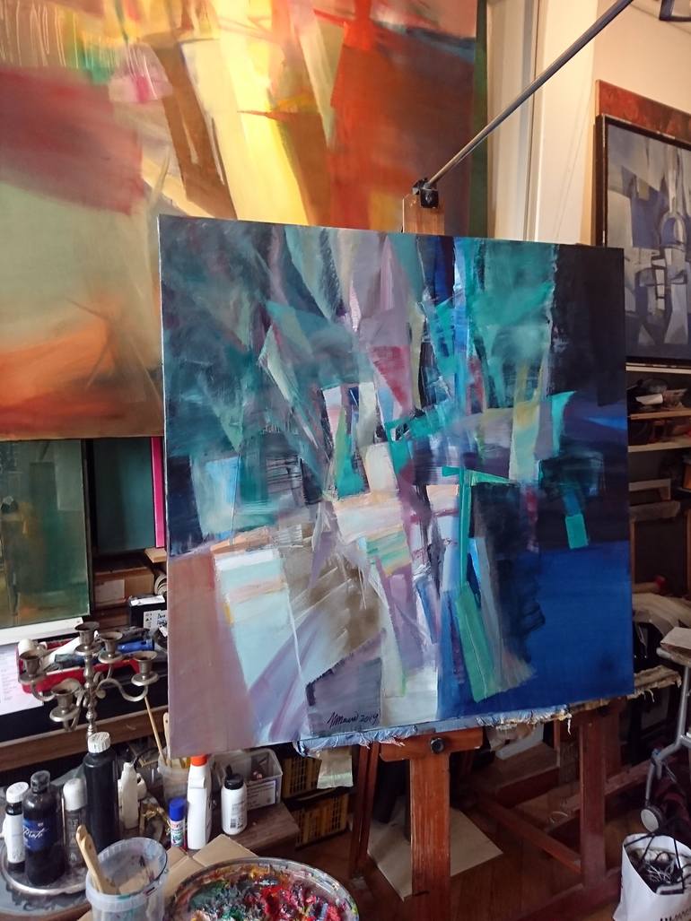 Original Abstract Expressionism Abstract Painting by Nikolai Taidakov