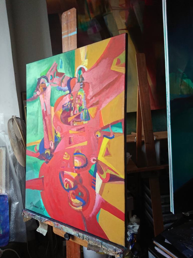 Original Abstract Expressionism Abstract Painting by Nikolai Taidakov