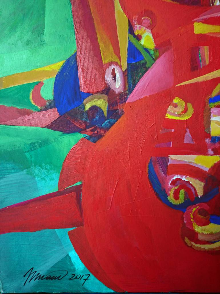 Original Abstract Expressionism Abstract Painting by Nikolai Taidakov