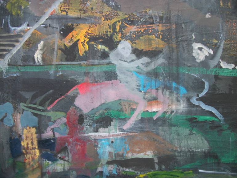 Original Abstract Expressionism People Painting by Rafail Kokkinos