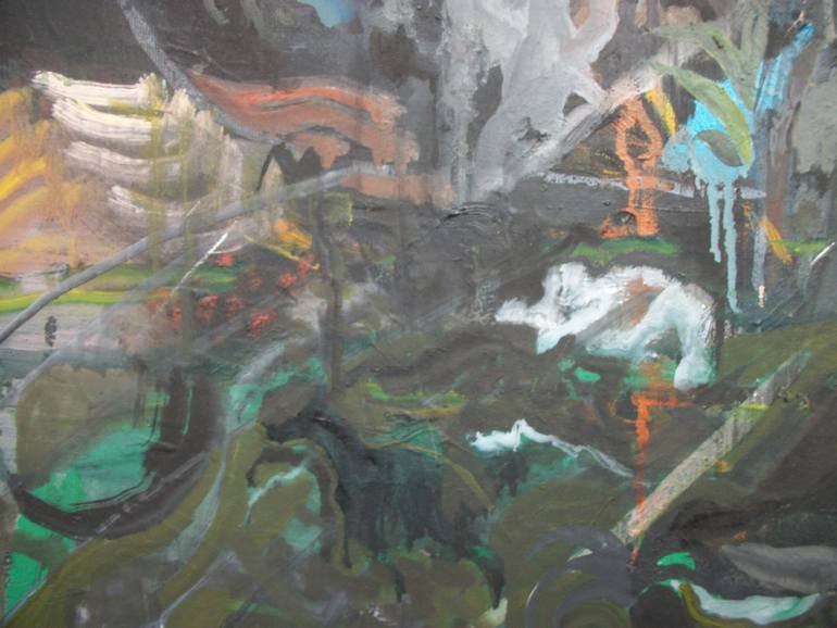 Original Abstract Expressionism People Painting by Rafail Kokkinos